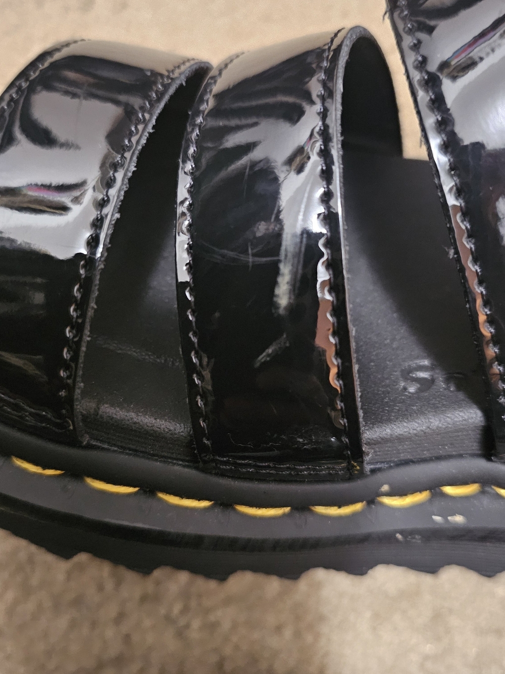 Dr. Martens Classic Patent Black Strappy Sandals - Picture 7 of 8